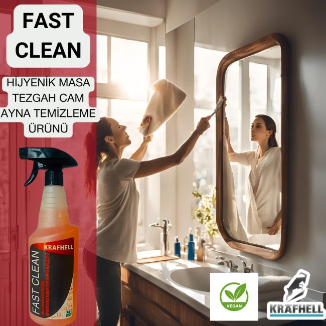 KRAFHELL FAST CLEAN HİJYENİK MASA TEZGAH CAM AYNA TEMİZLEME ÜRÜNÜ - Görsel 7