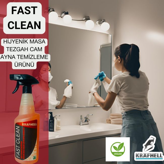 KRAFHELL FAST CLEAN HİJYENİK MASA TEZGAH CAM AYNA TEMİZLEME ÜRÜNÜ - Görsel 9