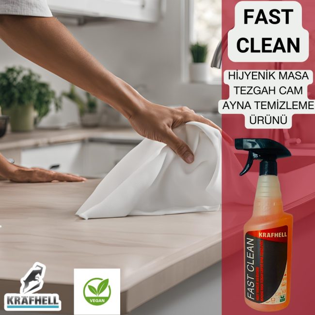 KRAFHELL FAST CLEAN HİJYENİK MASA TEZGAH CAM AYNA TEMİZLEME ÜRÜNÜ - Görsel 10