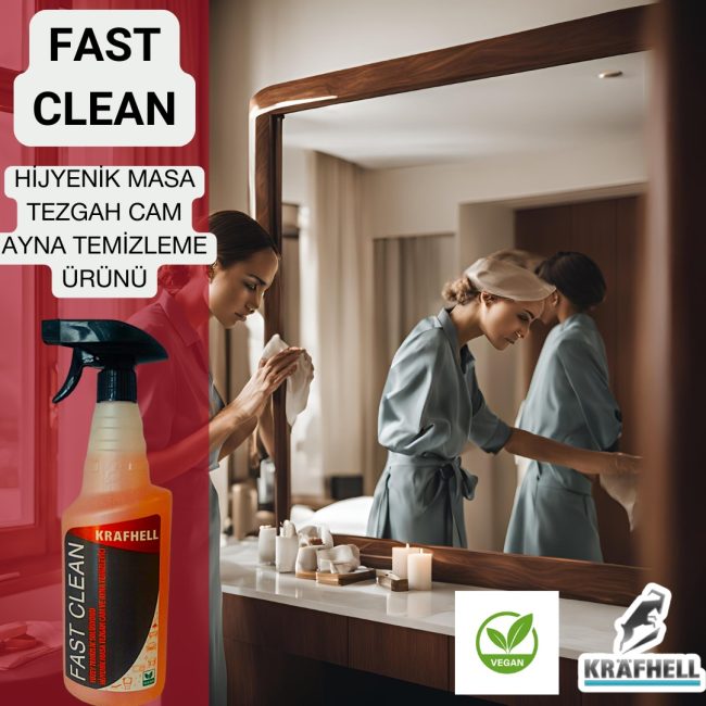 KRAFHELL FAST CLEAN HİJYENİK MASA TEZGAH CAM AYNA TEMİZLEME ÜRÜNÜ - Görsel 11