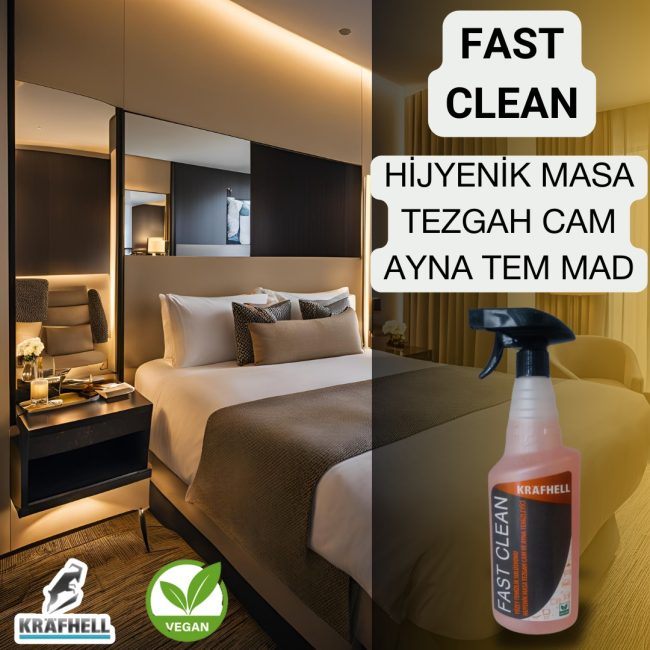 KRAFHELL FAST CLEAN HİJYENİK MASA TEZGAH CAM AYNA TEMİZLEME ÜRÜNÜ - Görsel 12