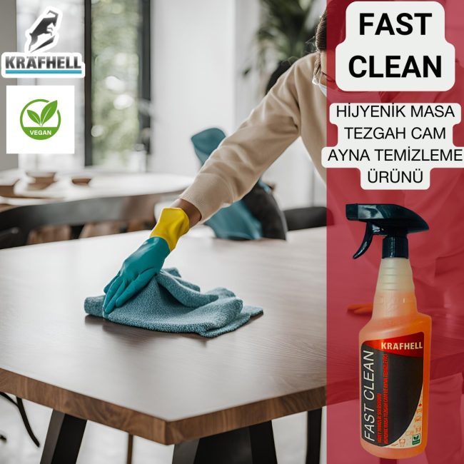 KRAFHELL FAST CLEAN HİJYENİK MASA TEZGAH CAM AYNA TEMİZLEME ÜRÜNÜ - Görsel 14