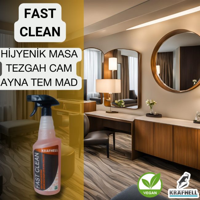 KRAFHELL FAST CLEAN HİJYENİK MASA TEZGAH CAM AYNA TEMİZLEME ÜRÜNÜ - Görsel 16