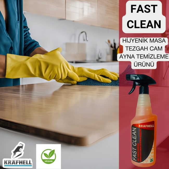 KRAFHELL FAST CLEAN HİJYENİK MASA TEZGAH CAM AYNA TEMİZLEME ÜRÜNÜ - Görsel 15