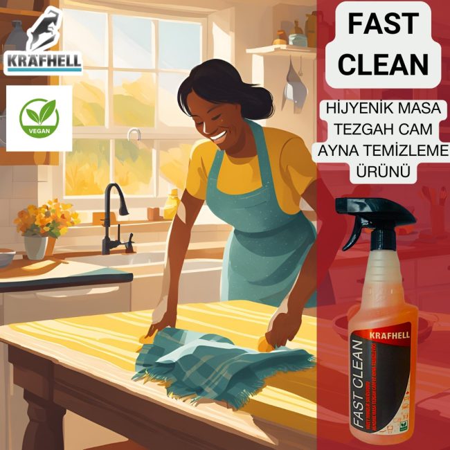 KRAFHELL FAST CLEAN HİJYENİK MASA TEZGAH CAM AYNA TEMİZLEME ÜRÜNÜ - Görsel 17