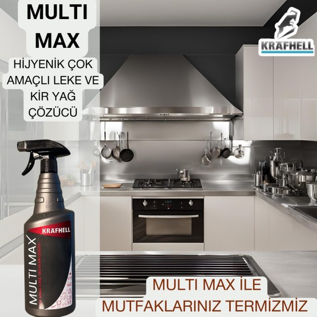 KRAFHELL MULTİ MAX ÇOK AMAÇLI LEKE, YAĞ, VE KİR ÇÖZÜCÜ - Görsel 2
