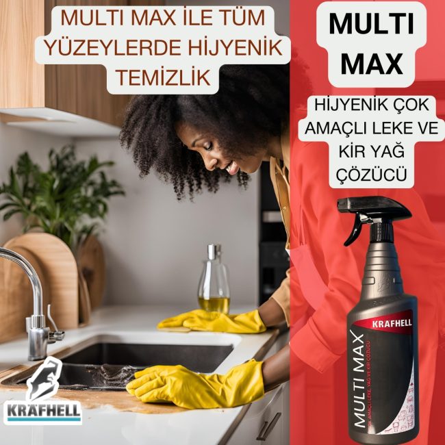 KRAFHELL MULTİ MAX ÇOK AMAÇLI LEKE, YAĞ, VE KİR ÇÖZÜCÜ - Görsel 3