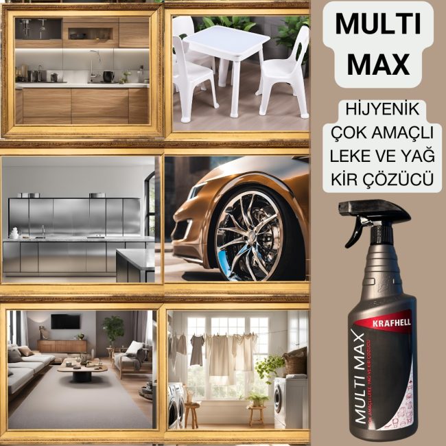 KRAFHELL MULTİ MAX ÇOK AMAÇLI LEKE, YAĞ, VE KİR ÇÖZÜCÜ